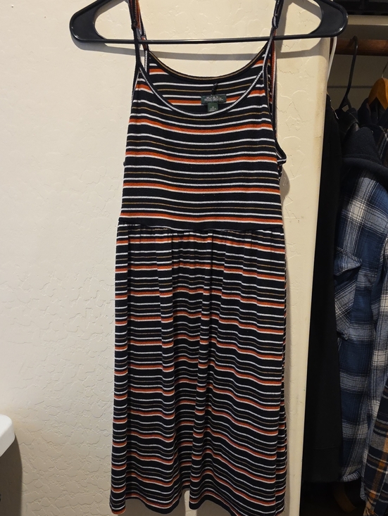 wild fable Dresses & Skirts - wild fable Black, White & Rust Striped Scoop Tank Dress
